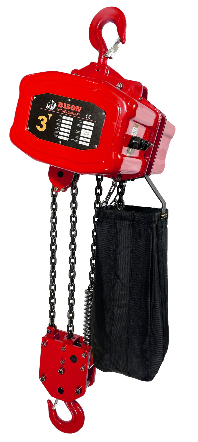 Bison Single Phase Electric Chain Hoist, 20 ft, 115/230v (1/4 - 5 Ton) FREE SHIPPING