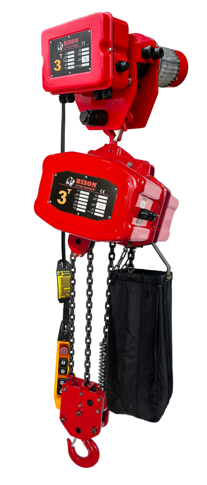 Bison Single Phase Hoist with Motorized Trolley, 115/230v  (1/4 - 5 Ton)