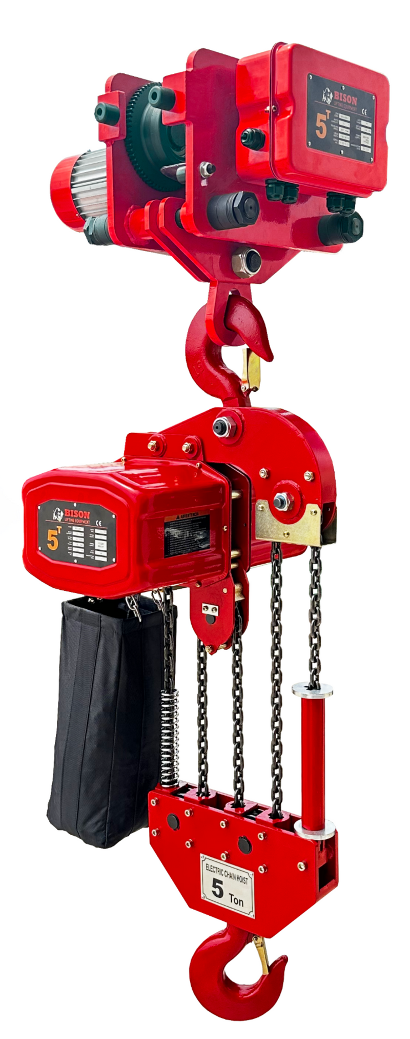 Bison Single Phase Hoist with Motorized Trolley, 115/230v  (1/4 - 5 Ton)