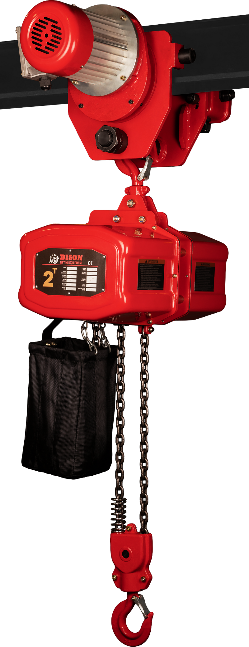 Bison Single Phase Hoist with Motorized Trolley, 115/230v  (1/4 - 5 Ton)