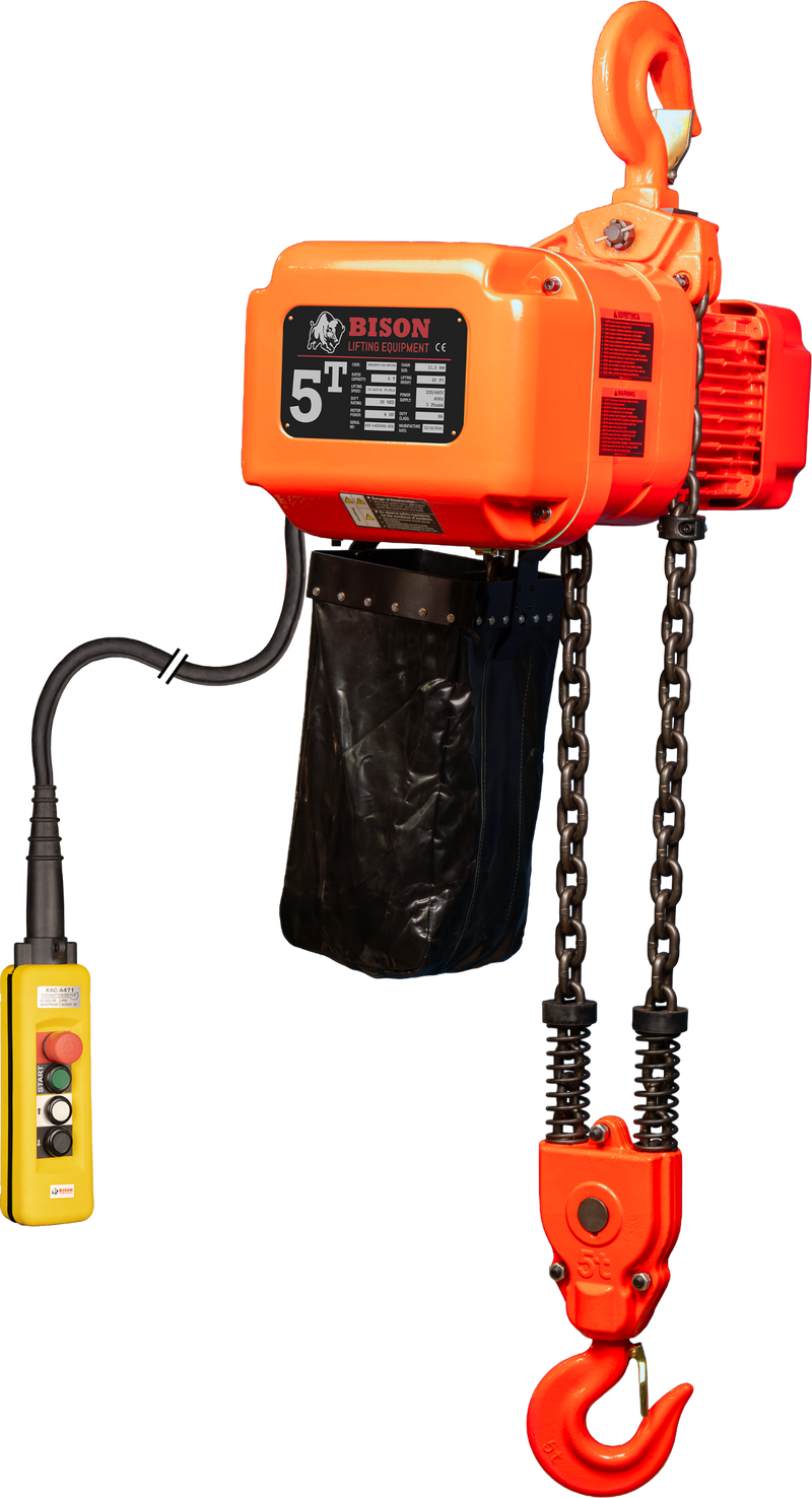 Bison 3 Phase, Electric Chain Hoist, 20 Ft. 230v/460v  (1 - 5 Ton)