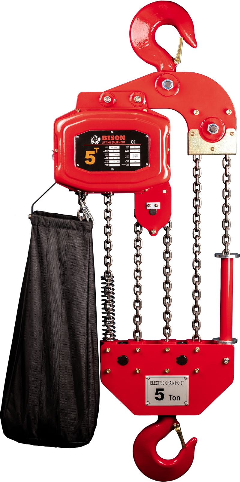 Bison Single Phase Electric Chain Hoist, 20 ft, 115/230v (1/4 - 5 Ton) FREE SHIPPING